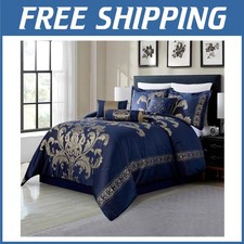 Elegant 7-Piece Floral Comforter Set - Queen