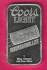 COORS LIGHT .999 SILVER ART BAR