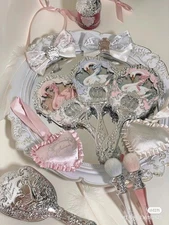 Flower Knows Swan Ballet Series Handheld Mirror Limited White Blue Pink 