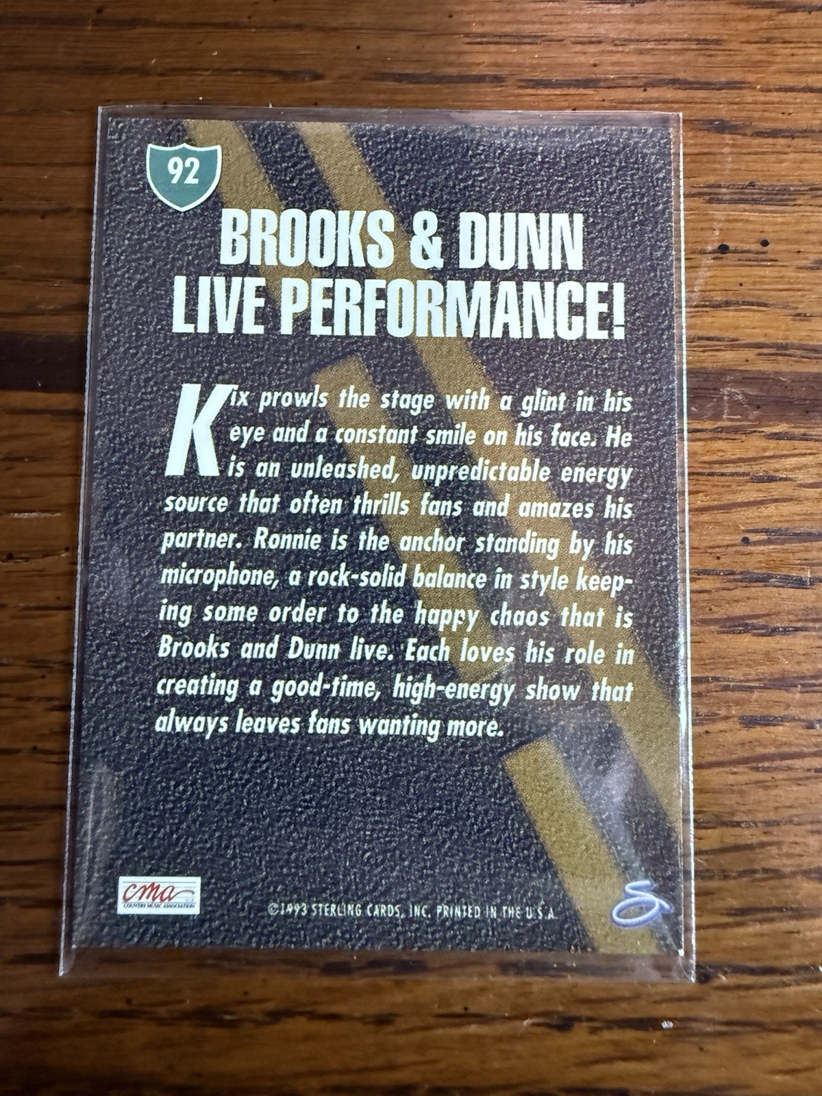1993 STERLING LIVE #92 BROOKS & DUNN Country Music Trading Card thumbnail 2