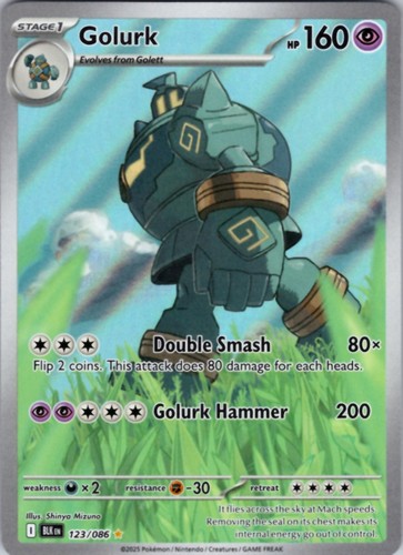 Golurk Holo Illustration Rare SV: Black Bolt 123/086 NM