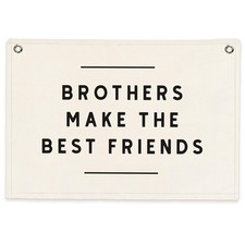 Brothers Make the Best Friends Wall Art Decor, Boys Room Decor Banner Canvas ...