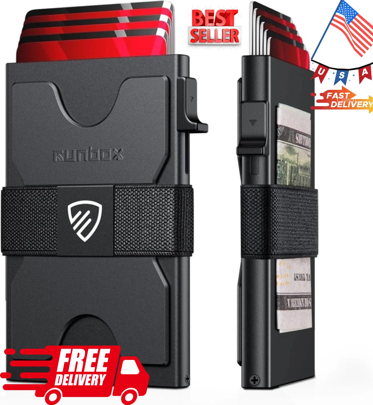 Minimalist RFID Blocking Slim Card Holder Wallet for Men, Holds 12+ Cards