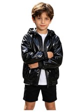 Kids Boys Raincoat Lightweight Outerwear Hiking Hooded Jacket Fishing Athletic