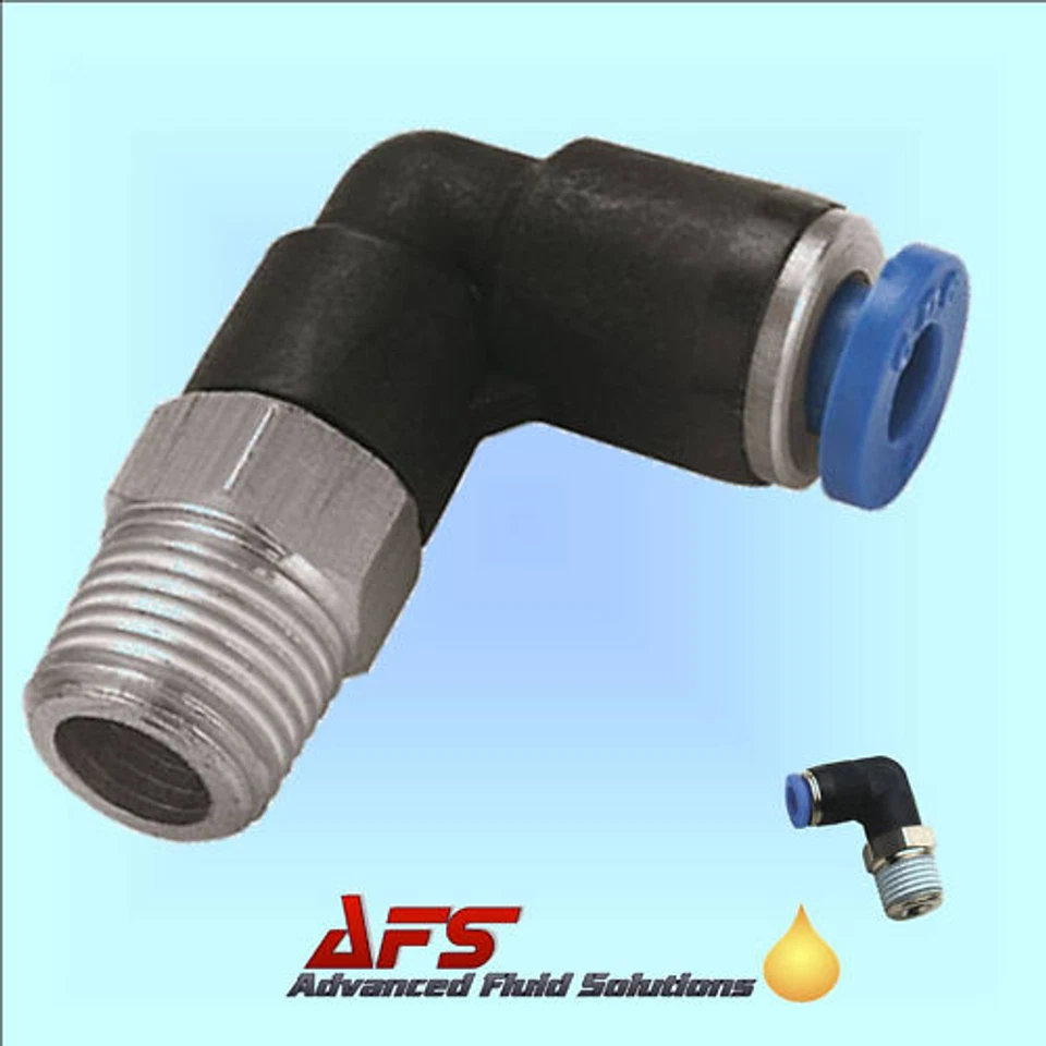 4mm x M6 METRIC 90 Swivel Elbow Push In Fit Nylon Tube Connector Joiner Air Line