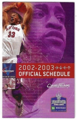2002-03 Toronto Raptors NBA Basketball Schedule !!! Many Sponsors | eBay