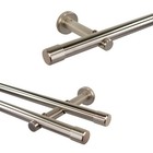Gardinenstange 20 mm Edelstahl Design, Rohr aus echt Edelstahl, Vorhangstange