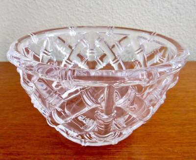 Tiffany & Co Signed Crystal Bamboo Lattice Basket Weave 6 Tiffany & Co Signed Crystal Bamboo Lattice Basket Weave 6