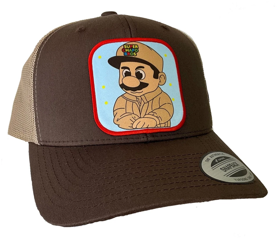 SOMBRERO SUPER CHAPO BROS TQM AL LADO H MARRÓN CAQUI MALLA EL CHAPO GUZMÁN SOMBRERO MÉXICO Foto 3 de 4