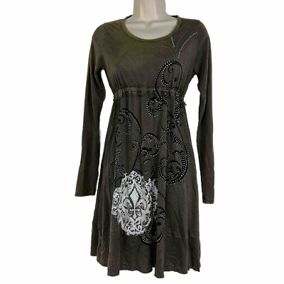 Life Style Dress Women's Medium Long Sleeve Above Knee Lightweight Paisley