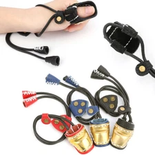 Archery Finger Guard Brass Thumb Ring Protector Gear Cow Leather Traditional Bow