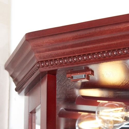 Corner Curio Cabinet Floor Standing Display Cabinet with Tempered Glass Shelves - Picture 10 of 17