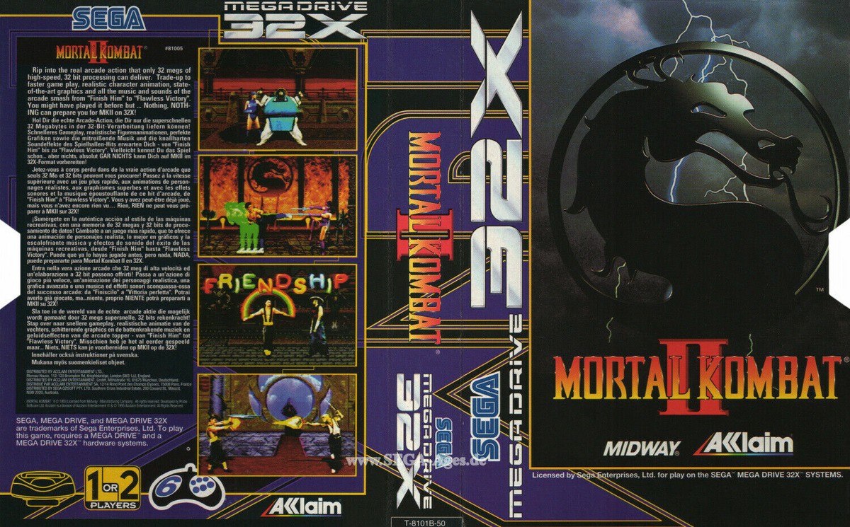 Mortal Kombat II 2 PAL Game Box Case + Cover Art Work Only | eBay