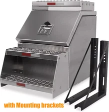 18"x 28"x25" Aluminum Tool Box for Side Mount Semi Truck Open Wide Design Silver