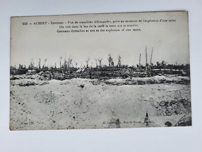 Postkarte 1. Weltkrieg französisch deutsche Gräben als Sohn wie die Explosion einer Mine
