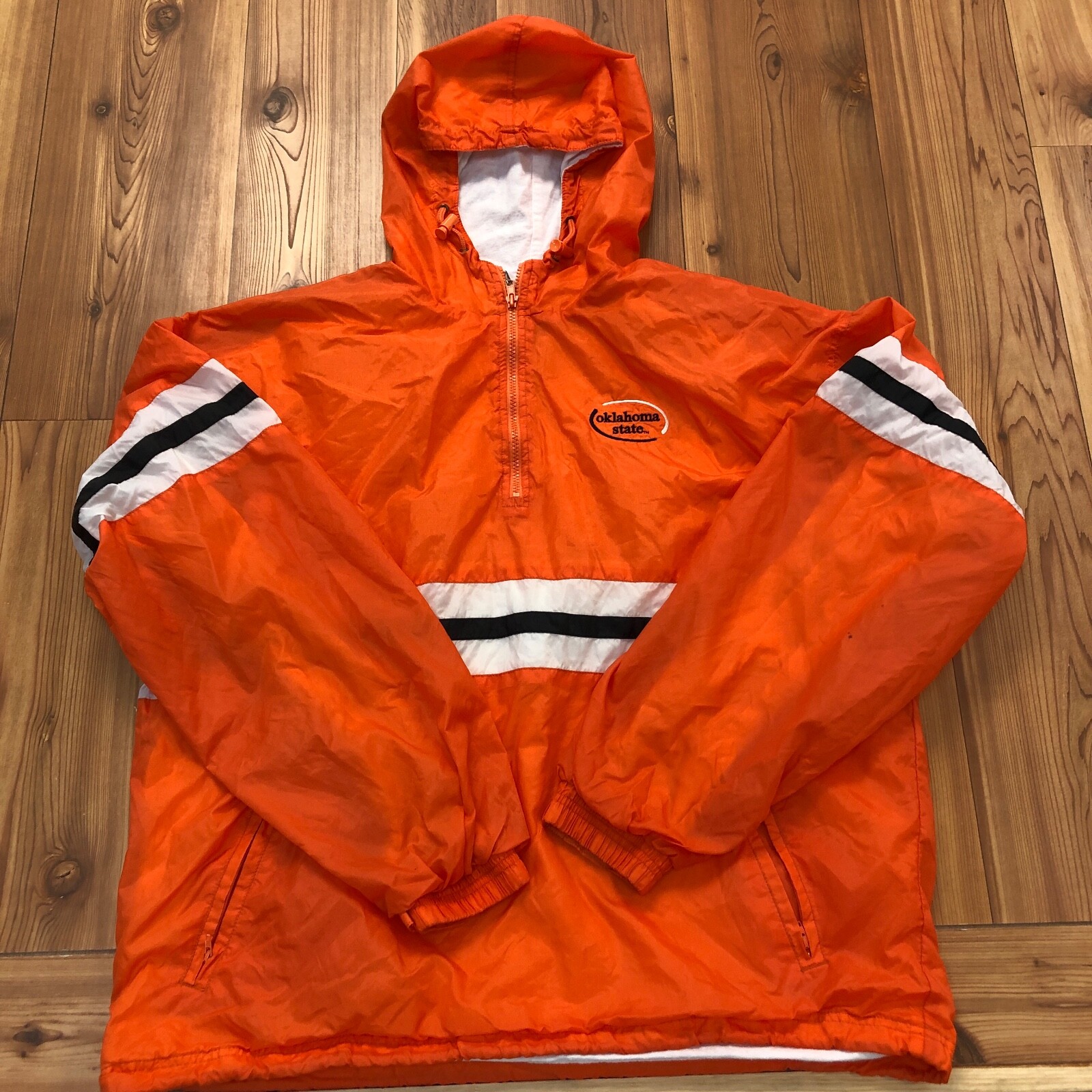 Retro Orange White Oklahoma State Logo Pullover Lined… Gem