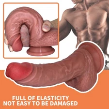 9 INCH Liquid Silicone Realistic Dildo Skin Feeling Huge Penis Suction Big-Dick