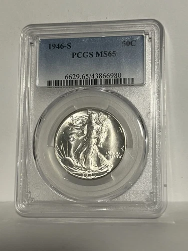1946-S 50c Walking Liberty Silver Half Dollar PCGS MS65 Gem BU Coin