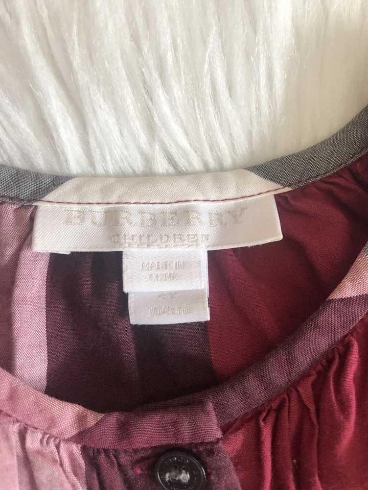 Blusa niña BURBERRY manga larga PATRÓN ICÓNICO CUADROS 4 AÑOS blanca/roja/negra Foto 4 de 4