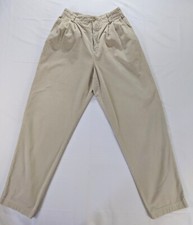 LizSport Chino Pants Unisex 10 Beige 100 Cotton Pull-On Pockets Liz Claiborne