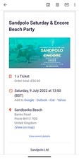 Sandpolo Saturday & Encore Beach Party X1 Bronze Ticket 2022 SOLD OUT ONLINE