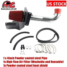 Heat Shield Cold Air Intake System Silver For 14-18 Chevy GMC 1500 5.3L 6.2L V8