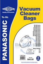 5 x PANASONIC Vacuum Cleaner Bags C-20E Type - MCE 7113, MC-CG383, MC-CG475