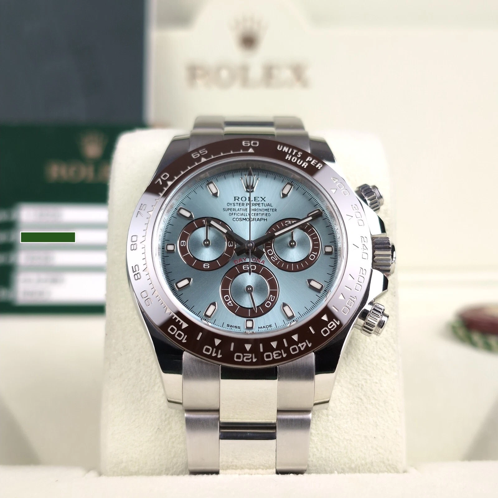 Fully Linked Ice Blue Rolex Daytona with Box & Card 116506