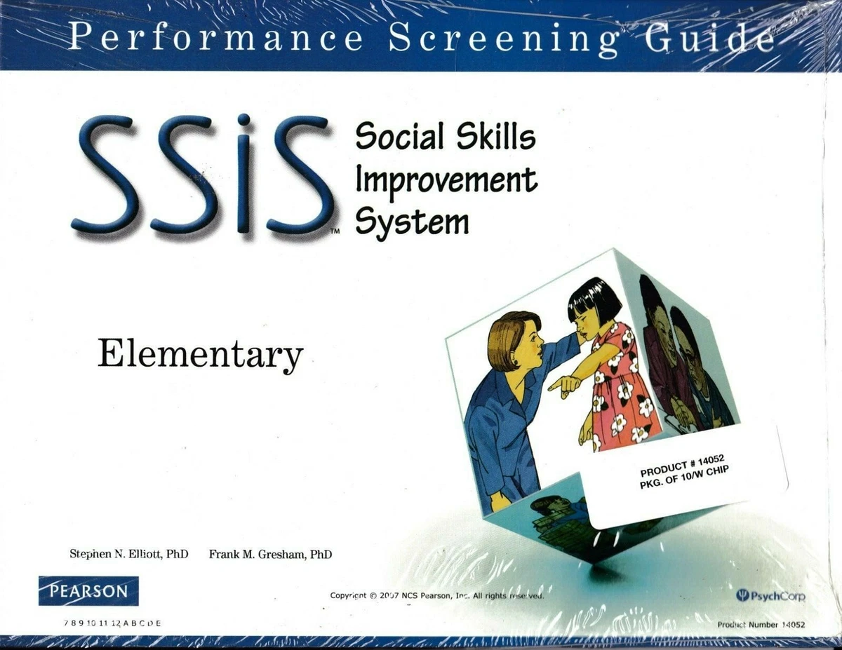 Pk 10 Pearson PsychCorp SSIS Performance Screening Guide - Elementary K-6  14052 | eBay