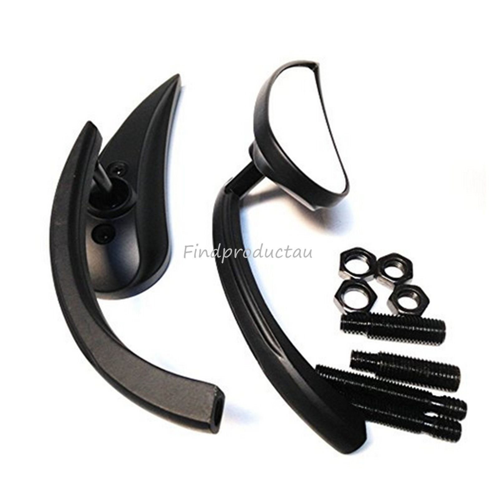 Black Aluminum Tear Drop Rearview Mirrors For Harley Custom Chopper Sportster Mo