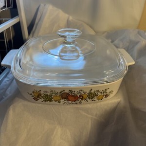 Vtg Corning Ware Loaf Casserole W/Lid8X8, A-1-B Numbered 16 "Spice of Life