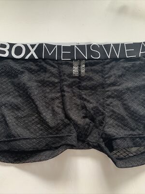 Box Underwear All Over Mesh Boxer Shorts Black M BNWT RRP 28