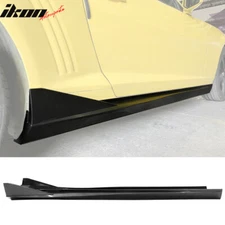 For 10-15 Chevy Camaro IKON V3 Style Side Skirts Extension Carbon Fiber Print PP