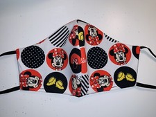 Kids Washable Face Mask Wt Filter Pocket/Reusable/Cotton/Disney Minnie/Girls