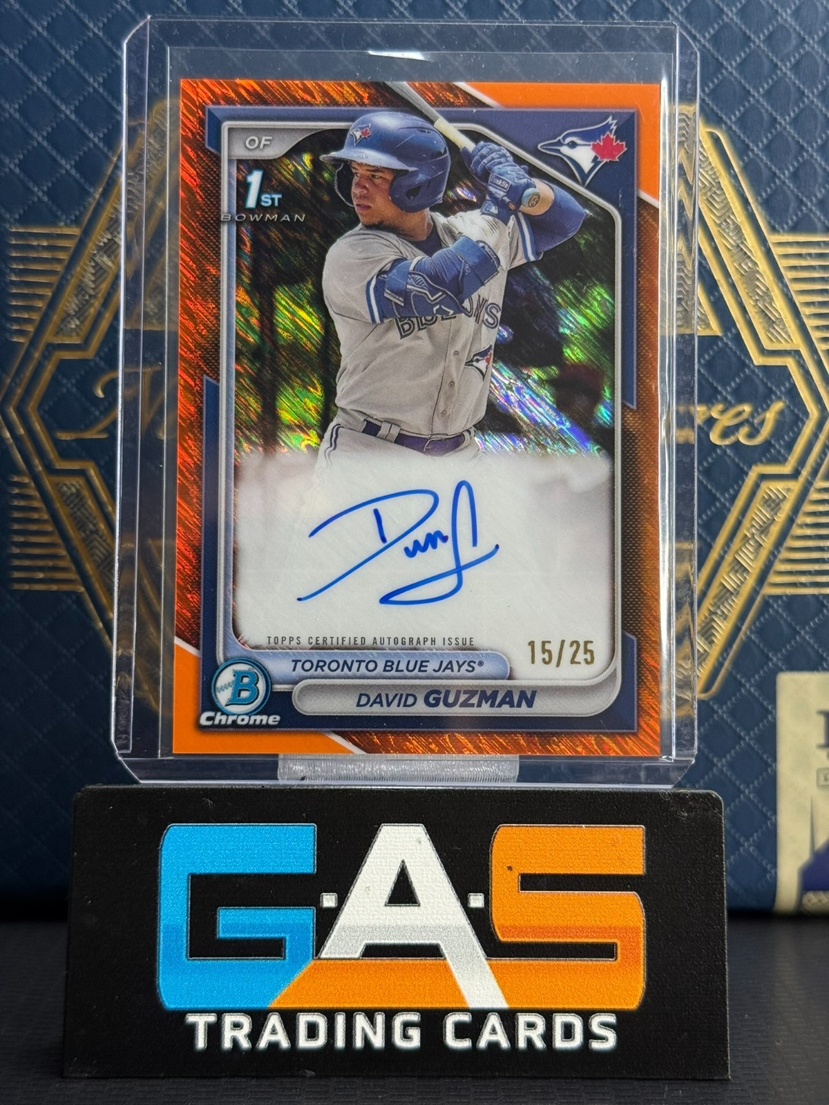2024 Bowman David Guzman Chrome Prospect Auto #CPA-DGN Orange Shimmer /25 SSP