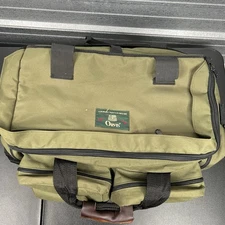 Vintage Orvis Duffle Leather Canvas Overnight Bag Weekender Travel Green