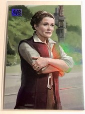 2025 Topps Chrome Star Wars Galaxy Leia Organa Refractor POW-12