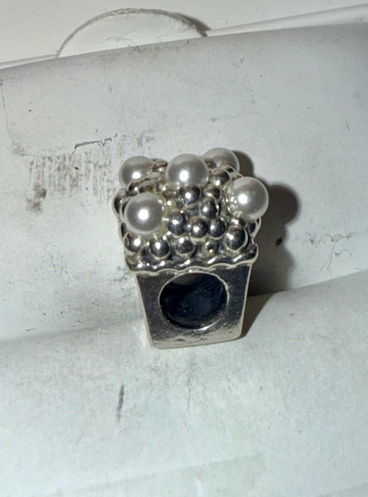 PANDORA Solid Sterling Silver Delicious Popcorn P… - image 4