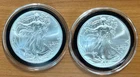 Lot of Two (2) 2021 $1 American Silver Eagles Type 2 - Brilliant Uncirculated