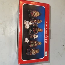 Vtg 9 Pc Nativity Set Fabri-Centers of America 1995 #35055 Whimsical 300-5386