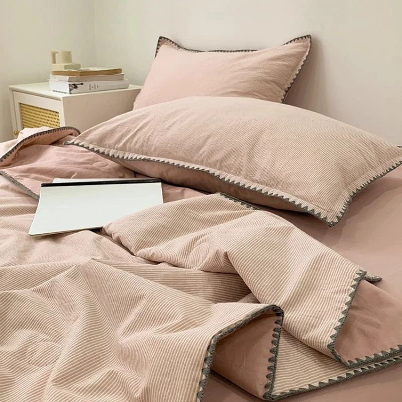 2pcs Cotton Blend Pillowcases Soft Bedding Pillow Covers Without Core 48X74cm - Image 4 of 4