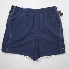 Nike Swim Trunks Board Shorts Mens XL Navy Mesh Lined Drawstring Swoosh TESS0255