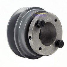 Cast Iron 3.15" Single Groove Pulley Belt B Section 5L and 1-3/8" Sheave Bushing