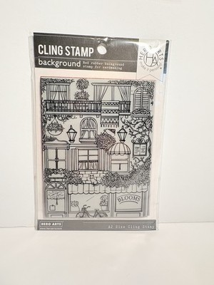 NEW Hero Arts A2 Background Cling Stamp FLOWER SHOP CG828