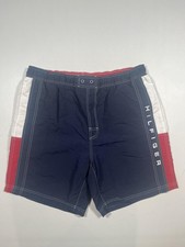 Tommy Hilfiger Swim Shorts Mens Large Blue Red White Colorblock Lined Trunks