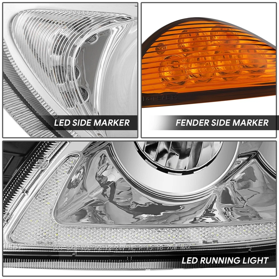 Faro de conversión reflector LED cromo ámbar para 02-15 International 4200 Foto 4 de 4