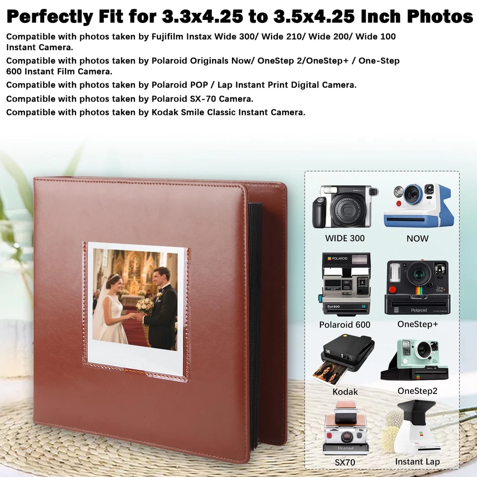 Álbum de fotos 256 bolsillos para fotos Polaroid 600 Itype, álbum de fotos grande para... Foto 2 de 4