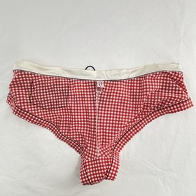 L'Agent by Agent Provocateur Bikini Bottom Womens 3 Medium Red Gingham Swimwear