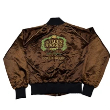 Vintage Golden Nugget Jacket Mens Large Satin Bomber Las Vegas Poker Room 70s