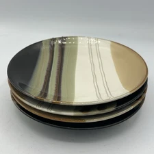 Home Trends JAZZ Small Salad Plates Brown/Beige Lot Of 4
